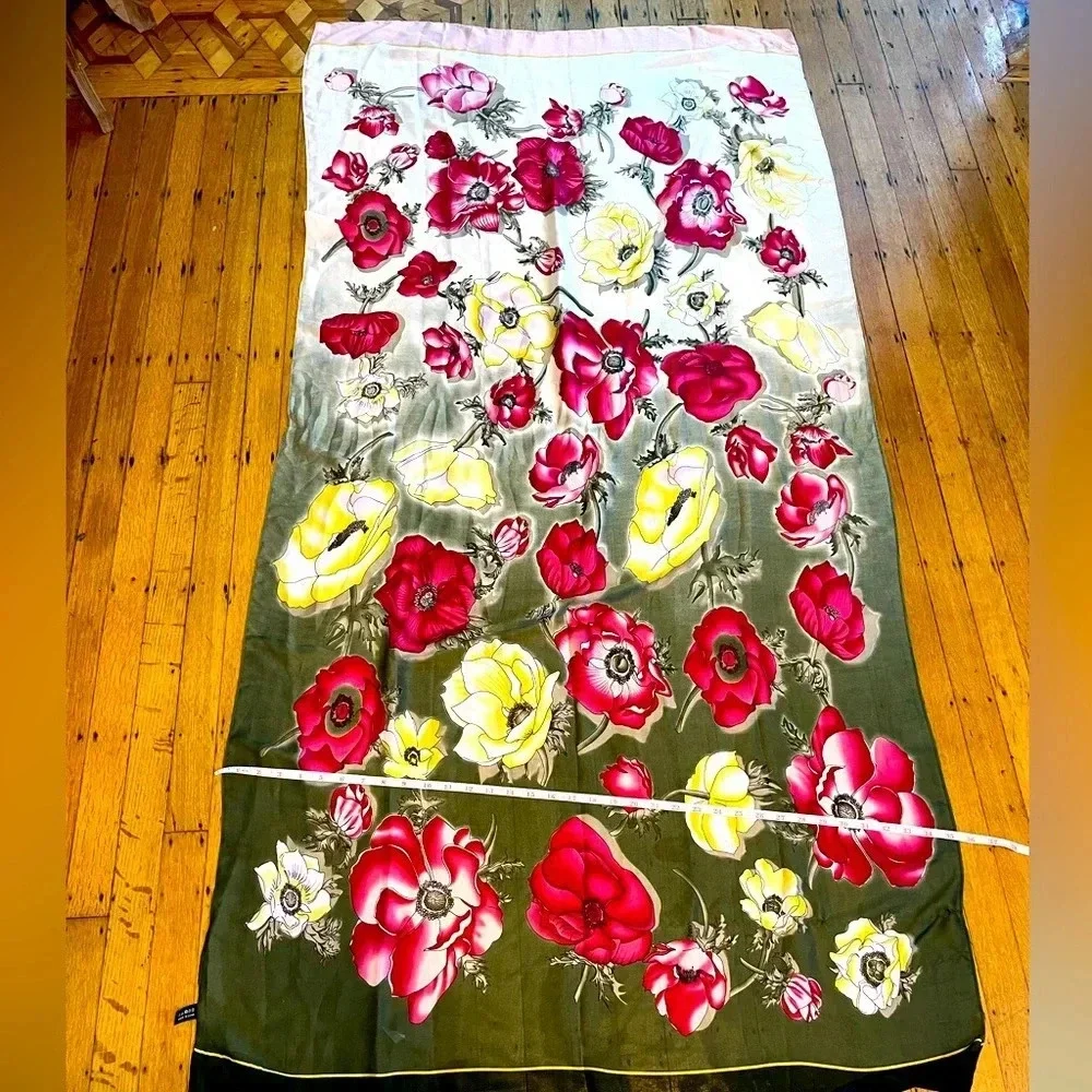 Peonies silk scarf